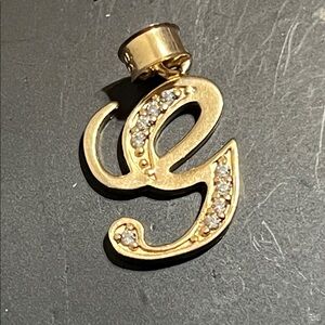 Elegant Gold Initial Pendant with Crystals